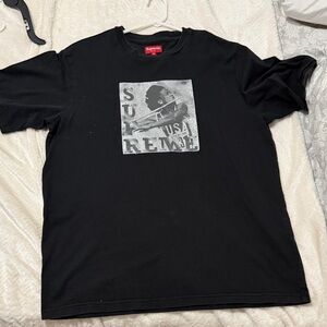 Supreme Black Tee with Silver Graphic - Men's Short Sleeve Shirt